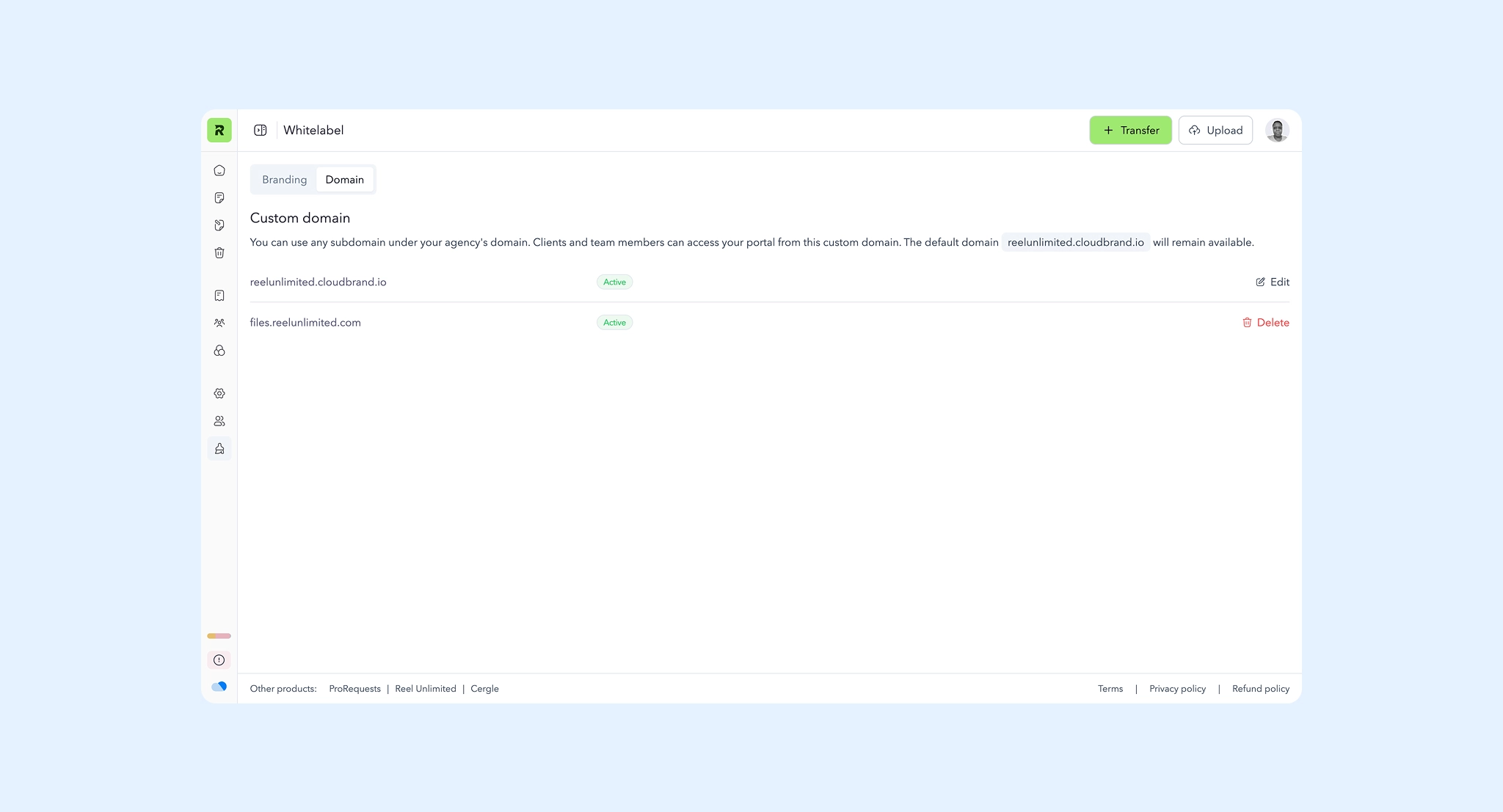 Custom domain - Sharebrand